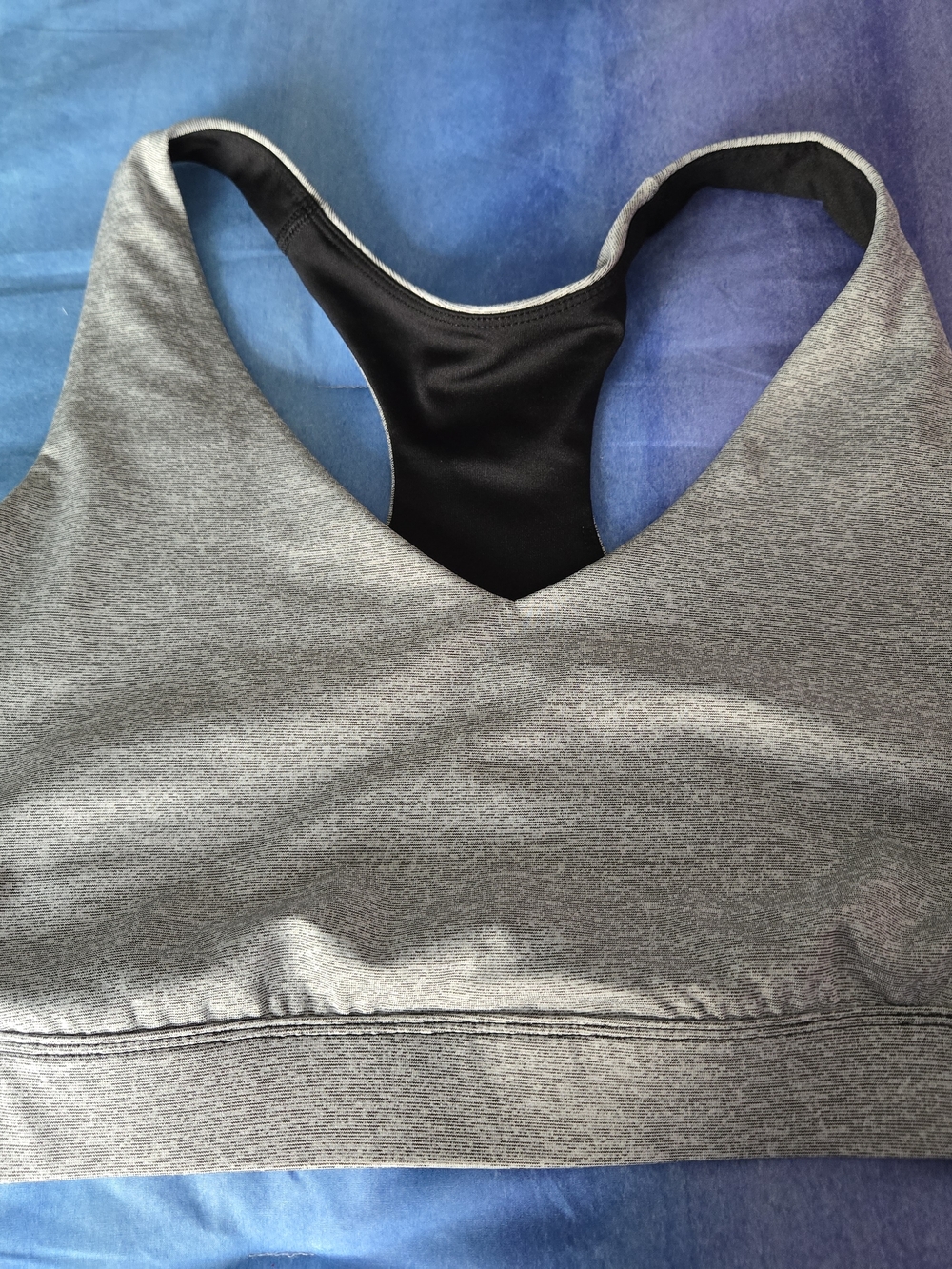 tek gear Gray Racerback Sports Bra with Black Lining